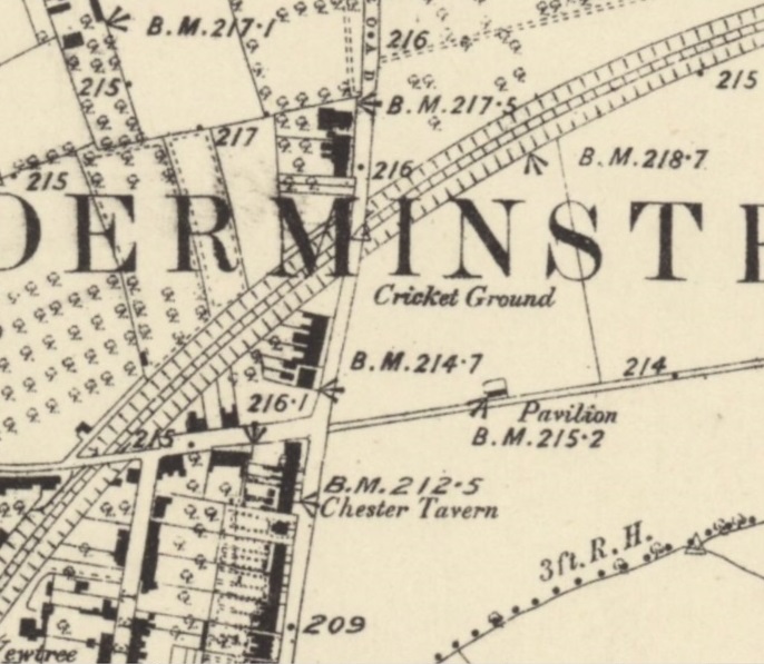 Kidderminster - Kidderminster Cricket Club : Map credit National Library of Scotland